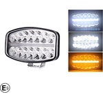  80W LED Лед Фар Халоген с DRL дневни светлини габарит бяло - оранжево неон ефект 24, 5см x 13, 9см, 4100lm, 12V - 24V, E-M
