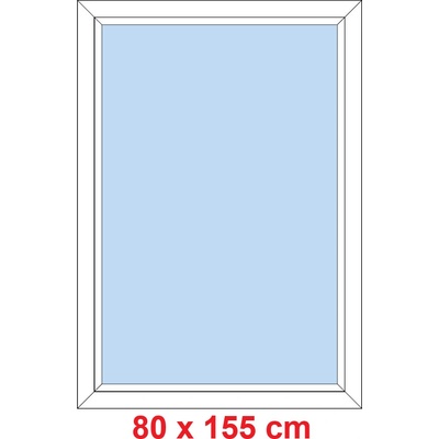 Soft Plastové okno 80x155 cm, FIX neotevíravé, Antracit struktura/bílá