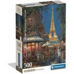 Clementoni -CLE puzzle 500 Compact Night at the EiffCafe 35577