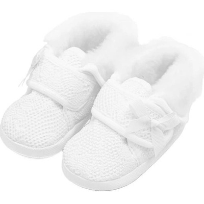 New Baby dojčenské zimné capačky ku krstu dievča biela
