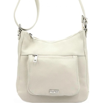 MiaMore kožená dámská crossbody kabelka krémová