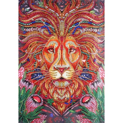 Диамантен Гоблен "Рошаво Лъвче" - 30 x 40 см, Специални мъниста