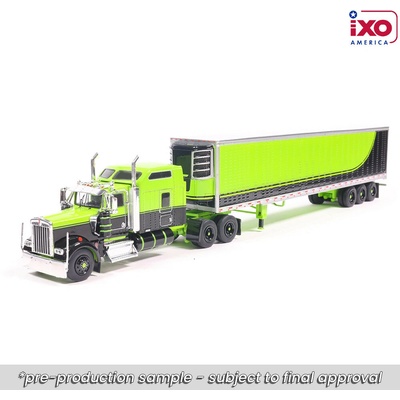 IXO Kenworth W900 1990 s návěsem Zelená/Černá 1:64