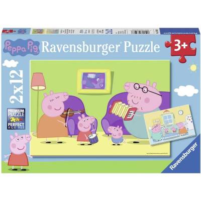 Ravensburger - Puzzle 2x12 Peppa Pig: At home - 1 - 39 piese