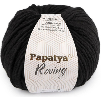 Pletací příze Papatya Roving 100 g Varianta: 6 (12) černá, Balení: 1 ks 60466/156282/279998
