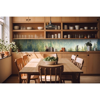 DIMEX ART s. r. o Фототапет за кухня - мъгла над гората 420 x 60 см