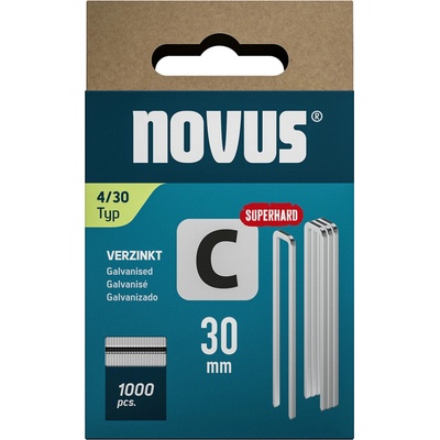NOVUS sponky s úzkym chrbtom, typ C, 4/30 mm, 1000 ks