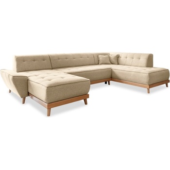 Miuform Бежов U-образен разтегателен диван, десен ъгъл Dazzling Daisy - Miuform (Dazzling Daisy LCL-2QBK-HAEECR LA07)