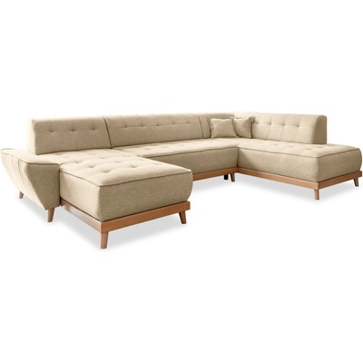 Miuform Бежов U-образен разтегателен диван, десен ъгъл Dazzling Daisy - Miuform (Dazzling Daisy LCL-2QBK-HAEECR LA07)