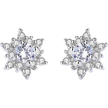 Silenti Jewelry Сребърни обеци "Снежинка