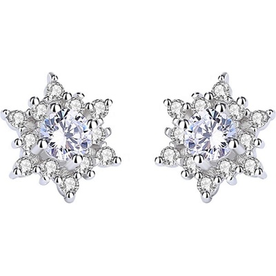 Silenti Jewelry Сребърни обеци "Снежинка