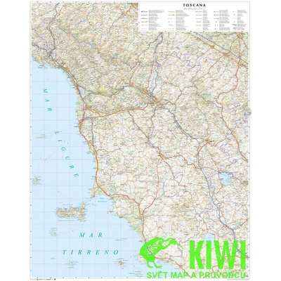 Litografa artistica Cartografica nástěnná mapa Toscana (Toskánsko) 1:250 t., 86x108 cm