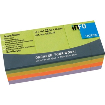 INFO NOTES Самоз. лист. Info Notes Неон 50х40mm 12 бр (1901040-58-5653-76)