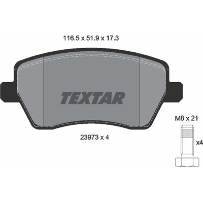 TEXTAR Sada brzdových platničiek kotúčovej brzdy 2397301