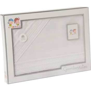 Gamberritos Комплект летни чаршафи, 3 части за легло 60х120см. , бродерия цветчета (10622)