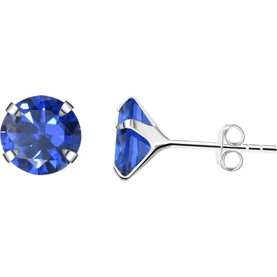Majya stříbrné náušnice BLUE SAPPHIRE 10505