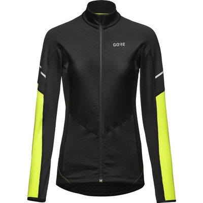 Gore M Wmn Thermo LS Zip Shirt black/neon yellow