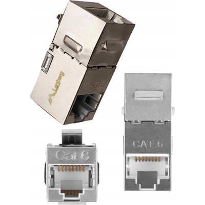 PRŮCHODOVÝ KONEKTOR KEYSTONE RJ45->RJ45 CAT.6 FTP 90 LANBERG