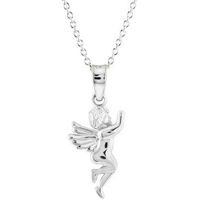 Gemmax Řetízek s přívěskem andělíček z bílého zlata GUSWN-40491-39271