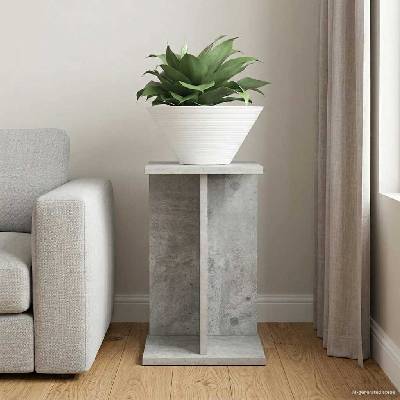 vidaXL Стойка за растения Бетонно сиво 25 x 25, 5 x 40, 5 см (899680)