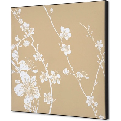 Jansen Display Textilní dekorace na zeď 40 x 40 Japonské třešňové květy béžová, 400 x 400 mm