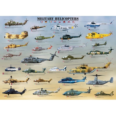 Eurographics Hélicoptères militaires 1000 dielov