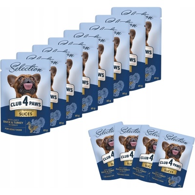 Club 4 Paws Premium Plus Selection Adult s kačicou a moriakom v omáčke 12 x 85 g