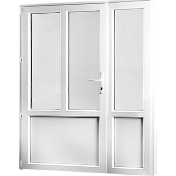 Skladove-Okna.sk PREMIUM Vedľajšie vchodové dvere dvojkrídlové ľavé, 1580 x 2080 mm, biela/zlatý dub