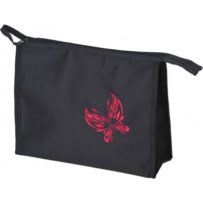 DUP etue velká textilní na zip černá s výšivkou motýla – Zboží Mobilmania