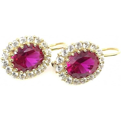 Jan Kos jewellery zlaté náušnice s červeným kamenem 31502217