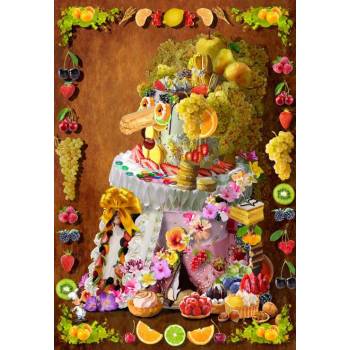 Bluebird Puzzle - Puzzle La Cantatrice Gâteau inspirée par Arcimboldo - 1 000 piese