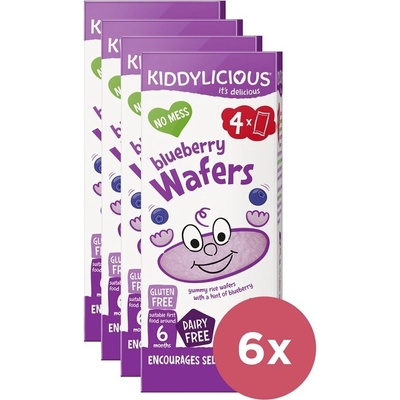 KIDDYLICIO 6x KIDDYLICIOUS Oplátky čučoriedkové mini 4 x 4 g