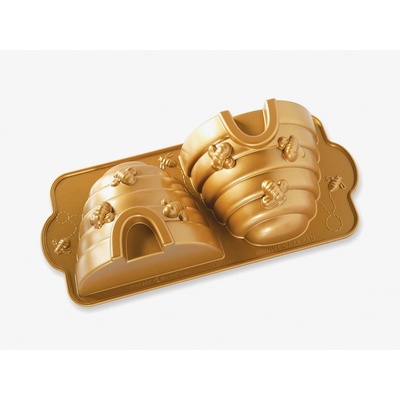 Nordic ware Forma na bábovku včelí úl 3D zlatá 2,4 l