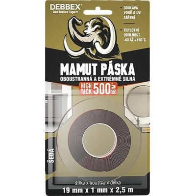 Debbex Mamut Lepicí páska oboustranná 19 mm x 1 mm x 2,5 m