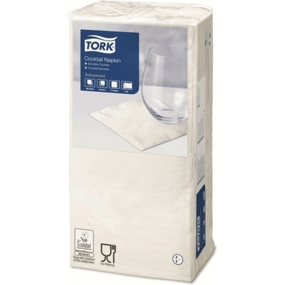 Tork Ubrousky papírové 2vrstvé koktejlové bílé 200 ks 477534 24x24cm