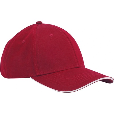 Beechfield B 820C EarthAware 6 panelová COT53820Cy3099-classic red Červená/bílá