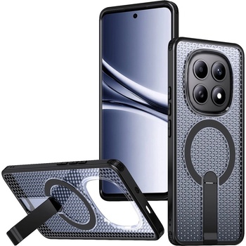 Xiaomi Магнитен калъф за Xiaomi Poco M8 5G / Redmi Note 15 5G с Мрежеста Текстура и Стойка- PC+TPU, 3D Вентилационен дизайн, Вкл. Протектор- 6 Цвята