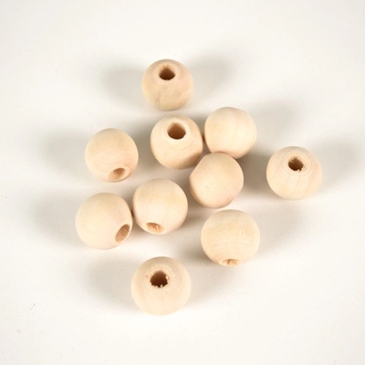 Takoy Dřevěné korálky nelakované 18 mm - balení 10 ks