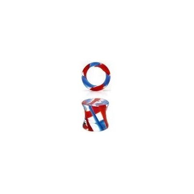 Šperky4U plug do ucha PL01021-05RB červená/modrá