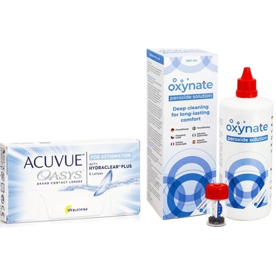 Johnson & Johnson Acuvue Oasys for Astigmatism 6 šošoviek + Oxynate Peroxide 380 ml s puzdrom