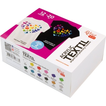 Rosa Talent Комплект цветове за текстил 12x20ml (13420214)