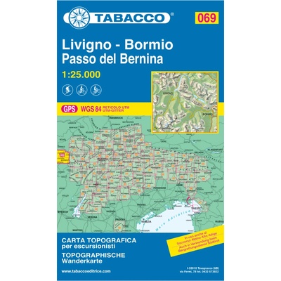 Tabacco topographische Wanderkarte Livigno - Bormio - Passo del Bernina