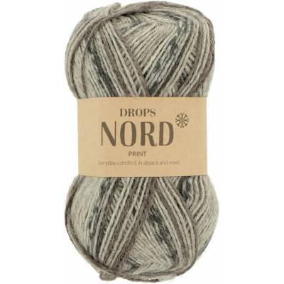 Drops Nord Print 105 sivo hnedá
