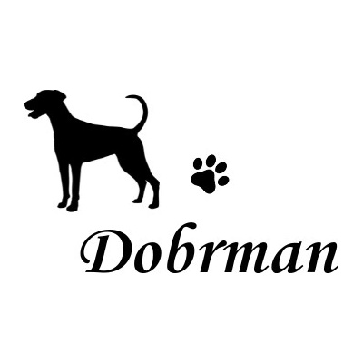 Nažehlovací nápis Dobrman Vzor: 3, Potisk: hnědá, Motiv: srdce