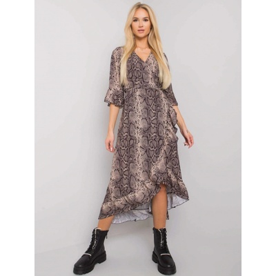 Vzorované midi šaty TW-SK-BI-24502-1.64P black-beige
