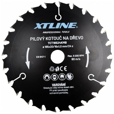 XTline Kotúč pílový s SK plátmi na drevo kombinovaný 165x1x20mm/24 zubov