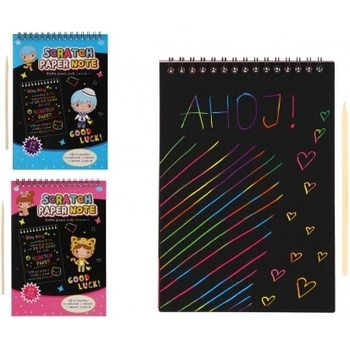 Škrabací Vyškrabovací notes farebný 10 listov 20x14cm mix farieb