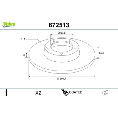 Brzdový kotúč (cena za 1ks) VALEO 672513