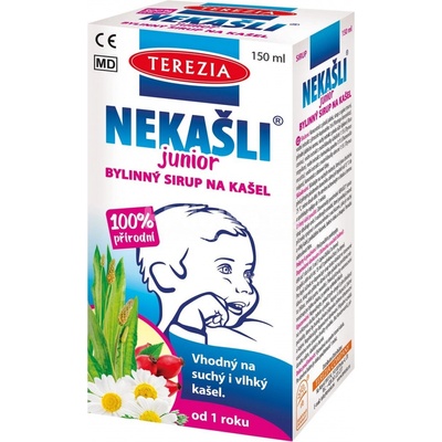 Terezia nekašle Junior 100% prírodný bylinný sirup pre podráždený krk v období nachladnutia 150 ml