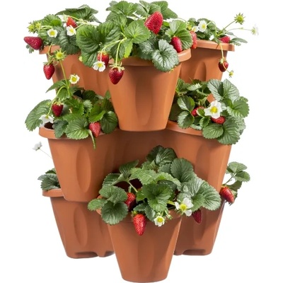 BAMA Spa Саксии на три етажа Комплект с поставка и колелца Трифоглио Trifoglio pot